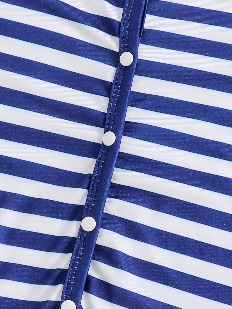 4-Season Cute Panda Striped Solid Color Newborn Baby Crawling Romper.