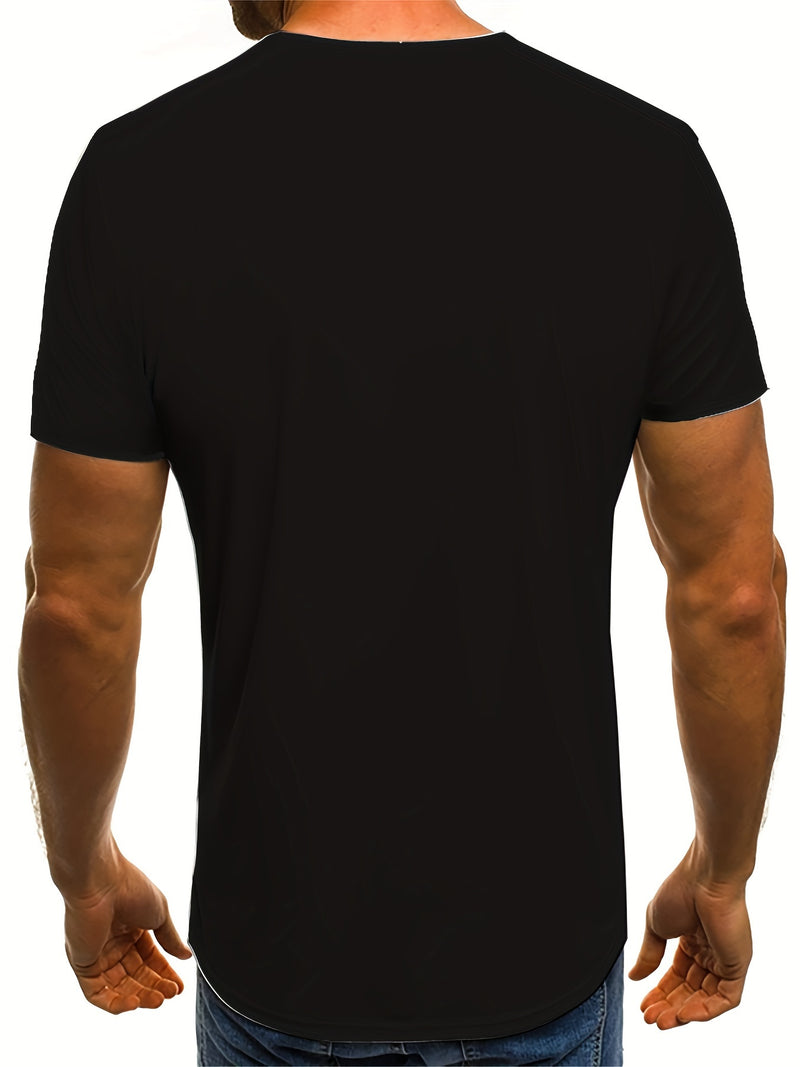 Men's Fashion T-Shirt with 3D Digital Print and Old for Man Lettering.