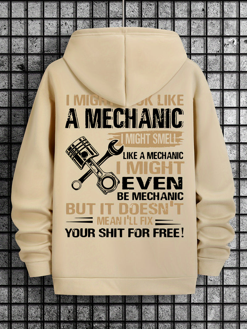 Men’s Hooded Sweatshirt New Solid Color Printed Hoodie Loose.