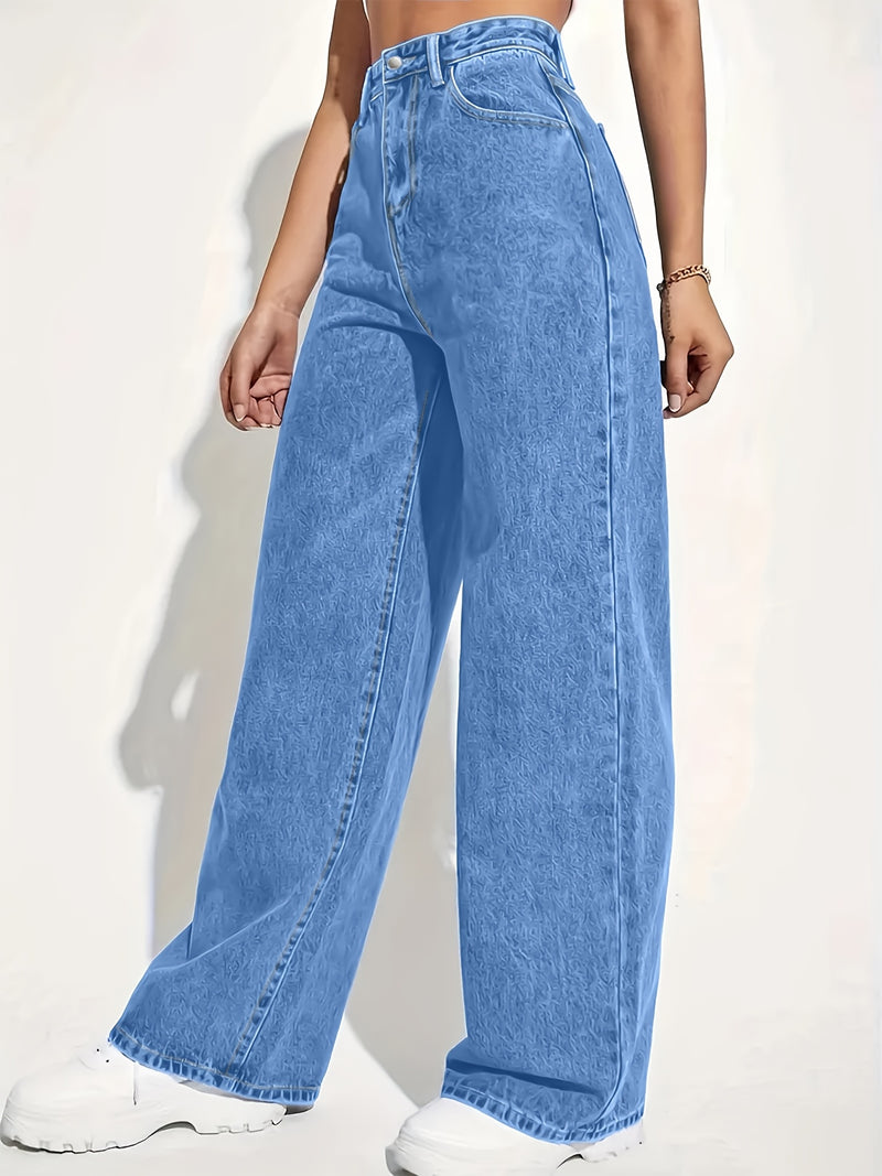 Fashionable Women's Versatile Stretchy Loose Straight-Leg Casual Jeans.