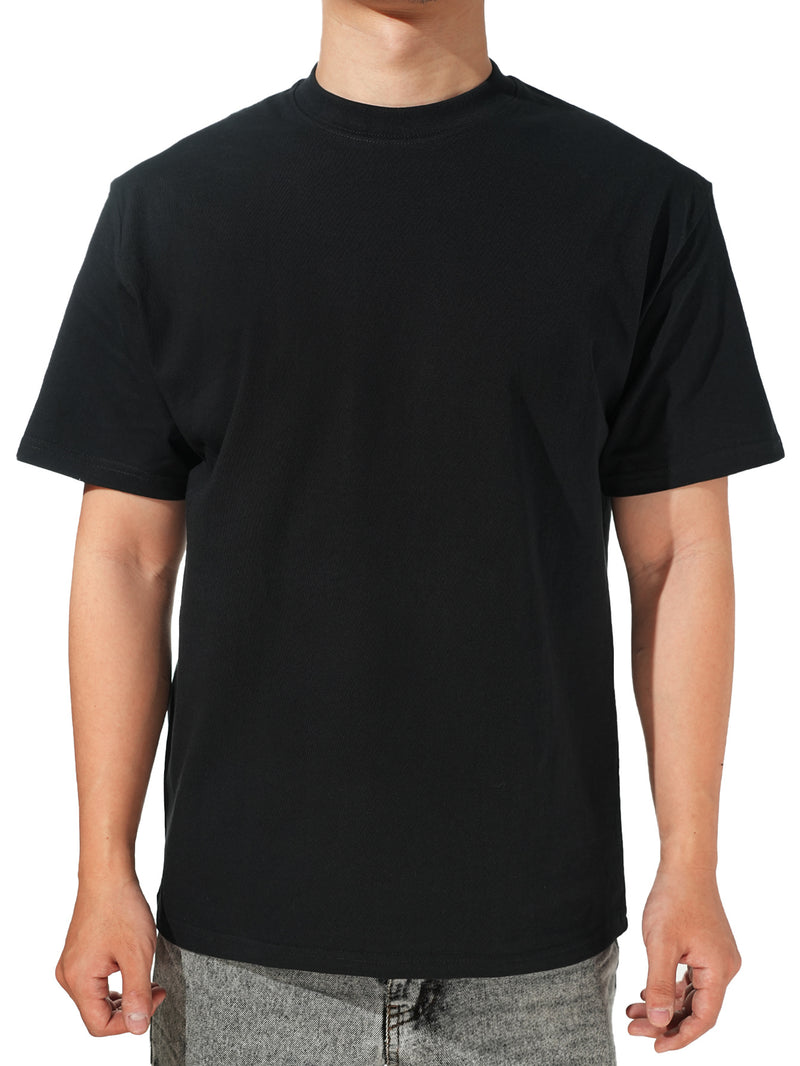 Men's Black Cotton Graphic T-Shirt.