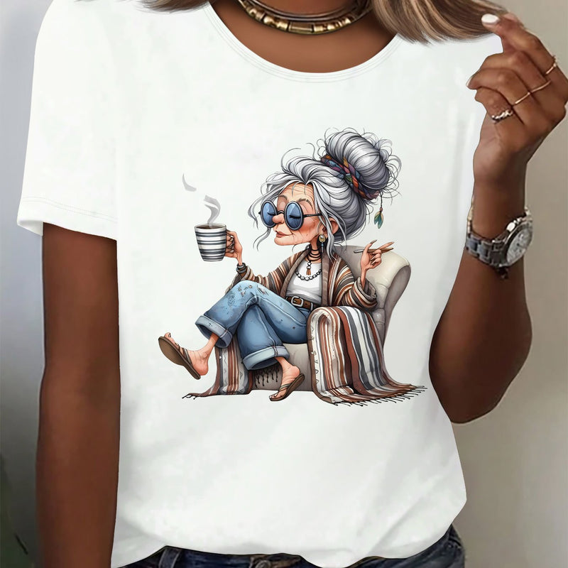 Women’s Home Casual Round Neck Short-Sleeved Top.