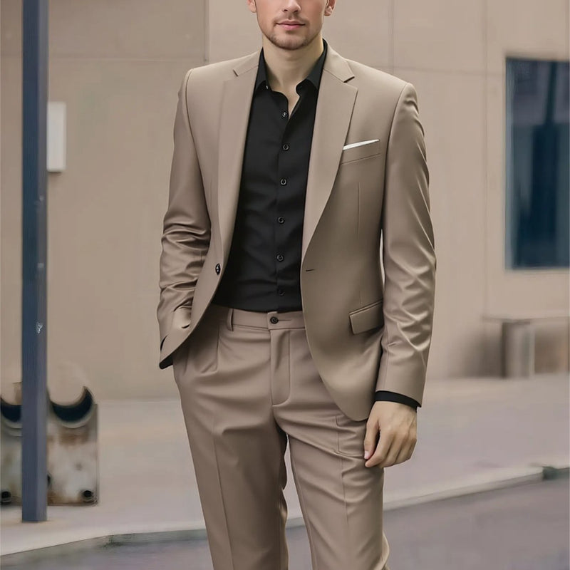 2pcs Classic Suit - Men's Dress Attire.