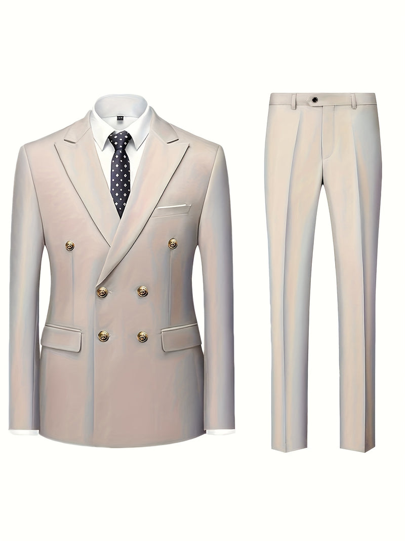Men'S Premium Two-Piece Suit - Tailored Business Casual Blazer And Trousers.