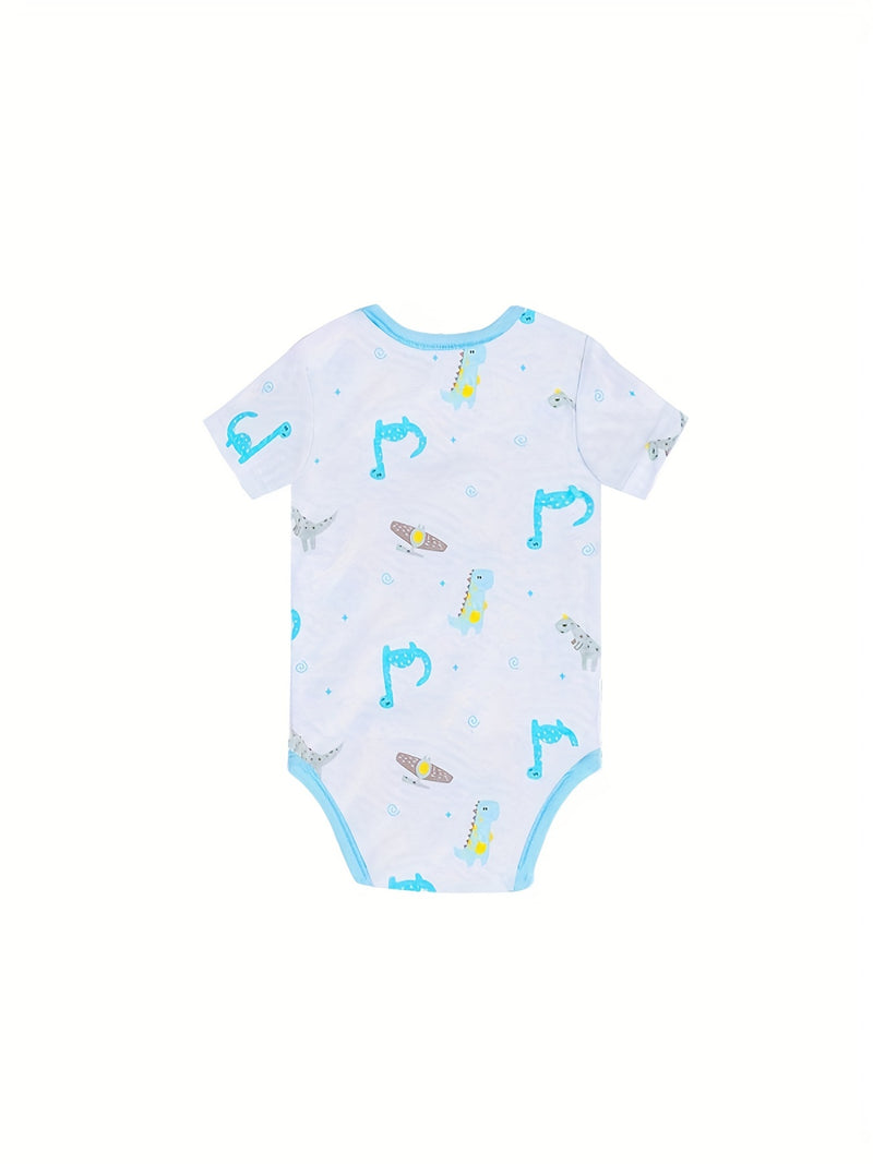 5pcs Cute Baby Girl 100% Cotton Short Sleeve Bodysuits.