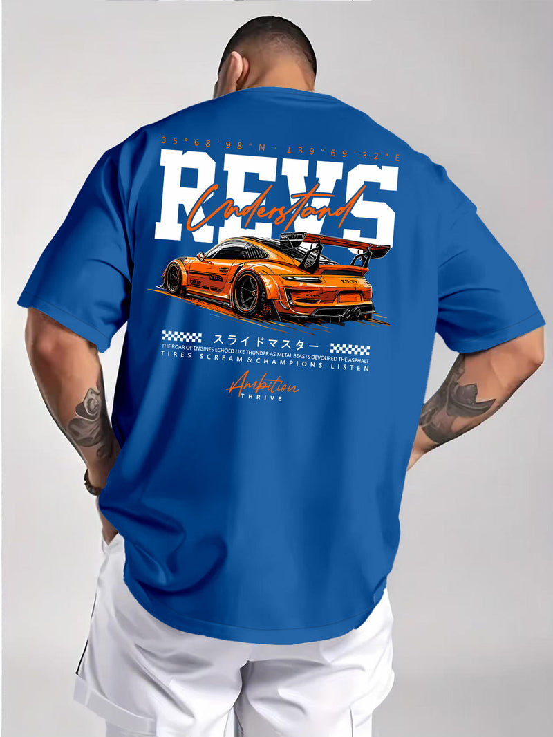 Men's Summer Back Print T-Shirt.