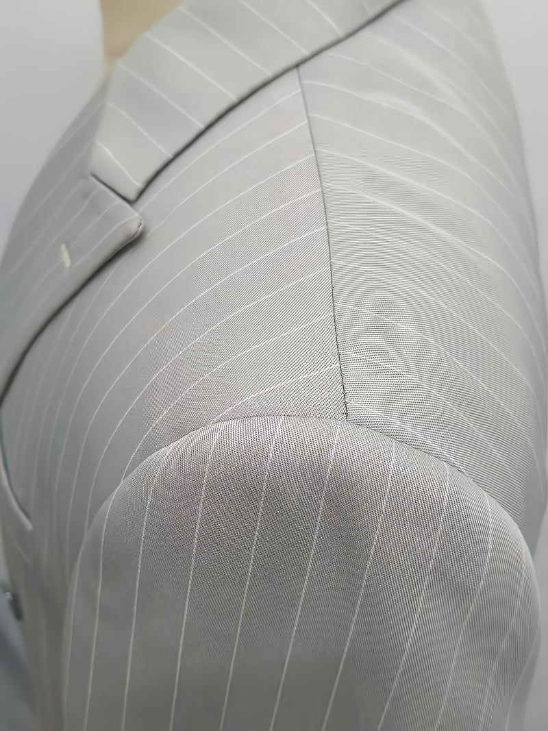 Men's Business Striped Suit, Double-Breasted Two-Piece.