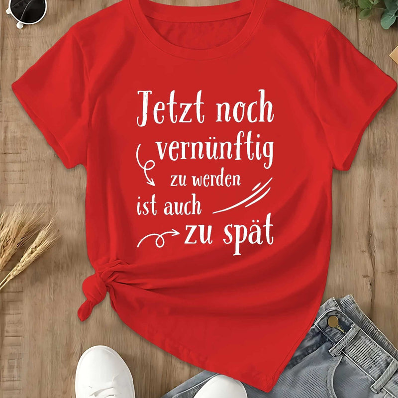 Women’s Fun German Humorous Slang Fashion T-shirt Short Sleeves.