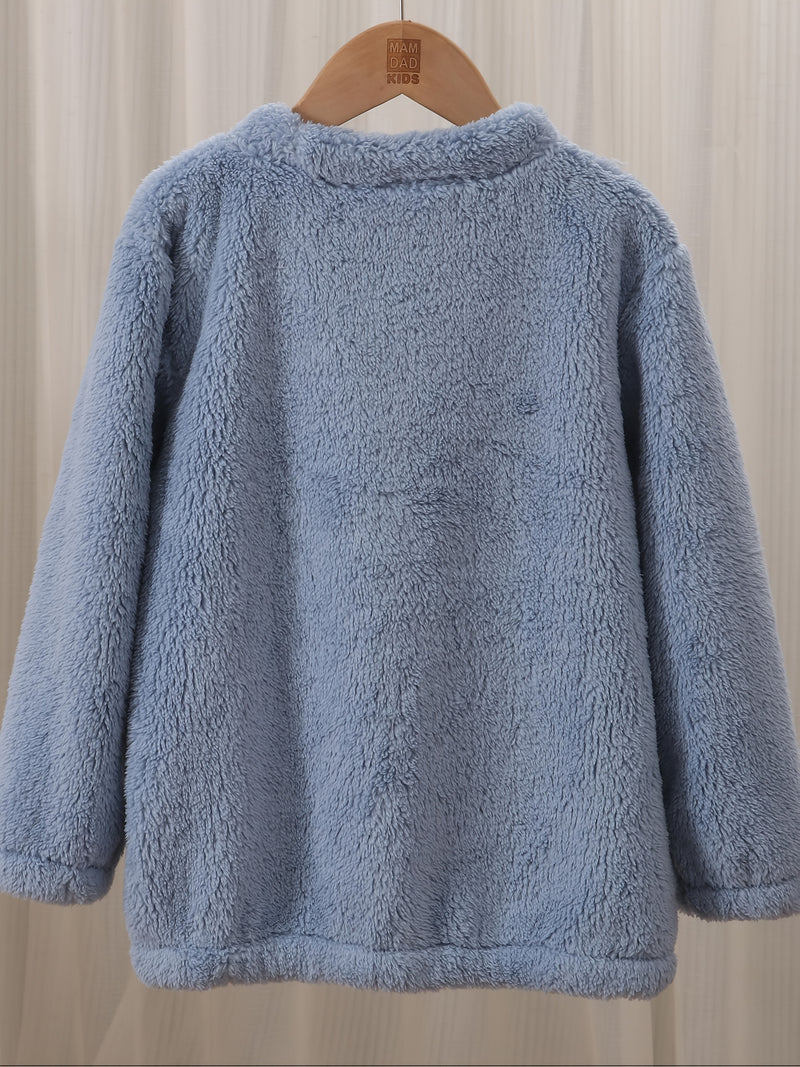 New Autumn And Winter Blue Elephant Flannel Warm Set.