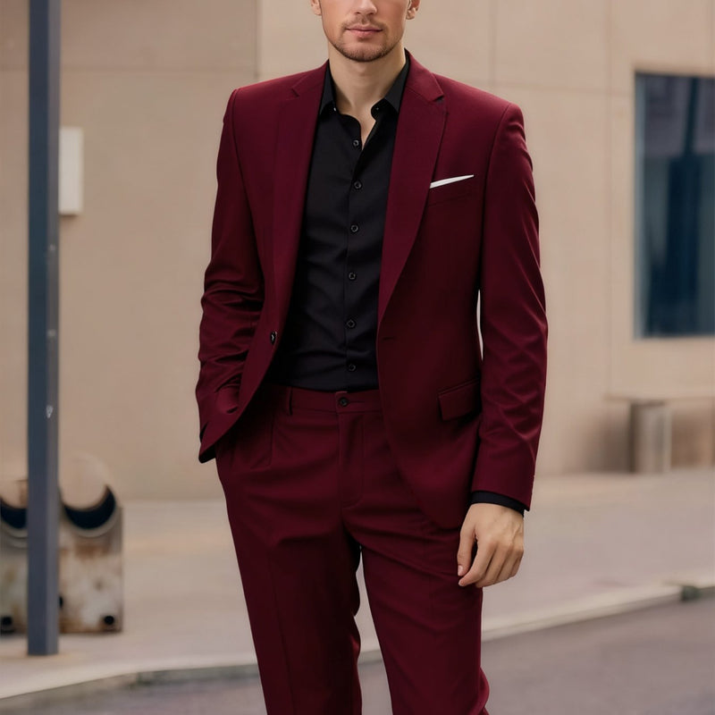 2pcs Classic Suit - Men's Dress Attire.