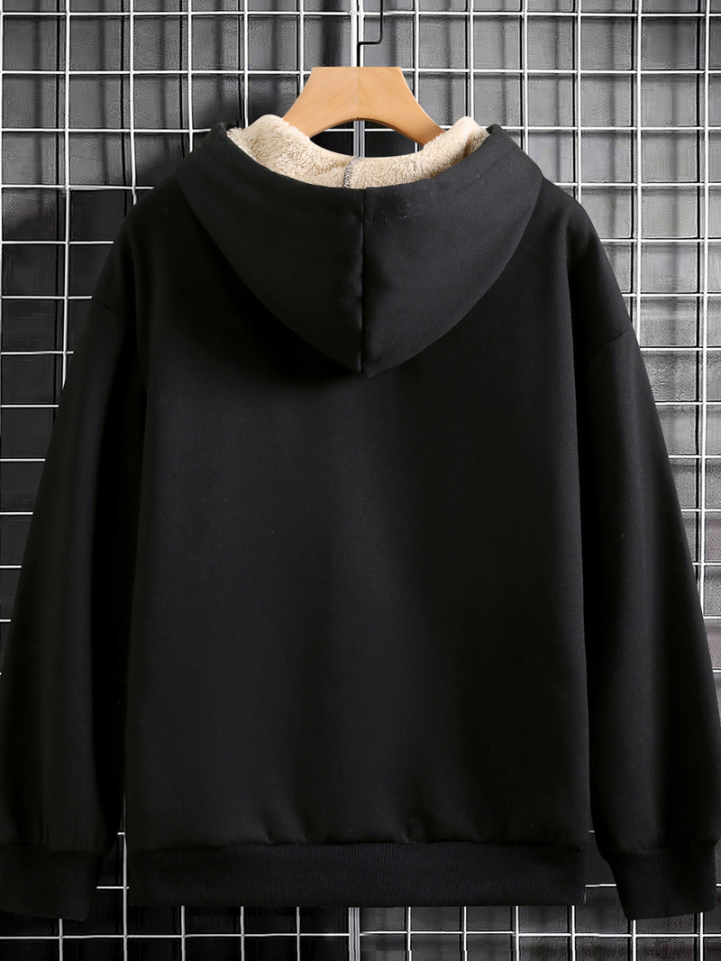 Women's Cozy Fleece-Lined Hoodie with Heart & Paw Print Design.