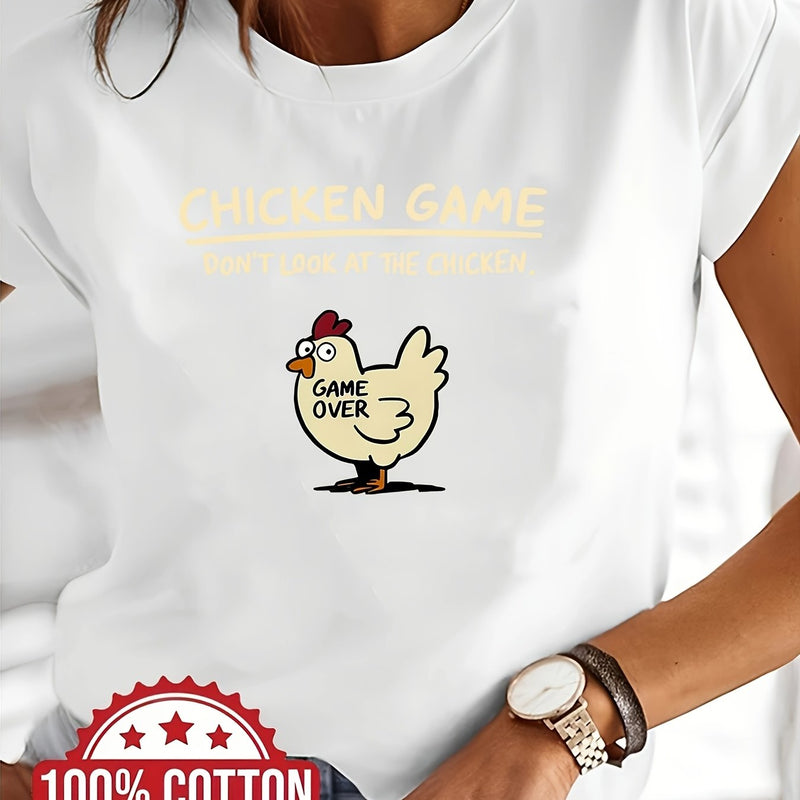 Women's Chicken Game Graphic T-Shirt.