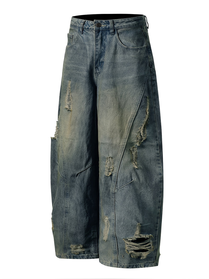 A Pair of Loose-Fitting American Street-Style Jeans for Women.