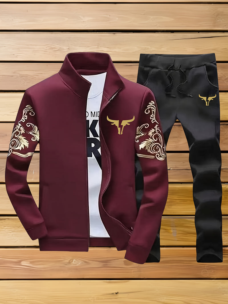 Men's Casual Sportswear Set: Two-Piece Suit.