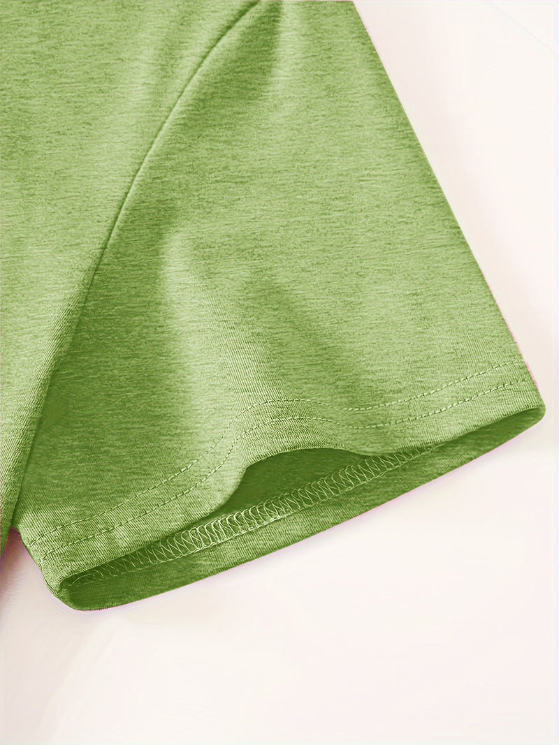 Women’s Casual Sports Vintage Loose Round-Neck Short-Sleeve T-Shirt.