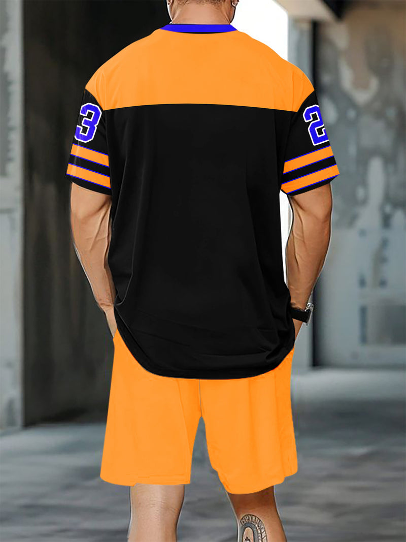 Casual Shorts Men's Trendy 2pcs Set.