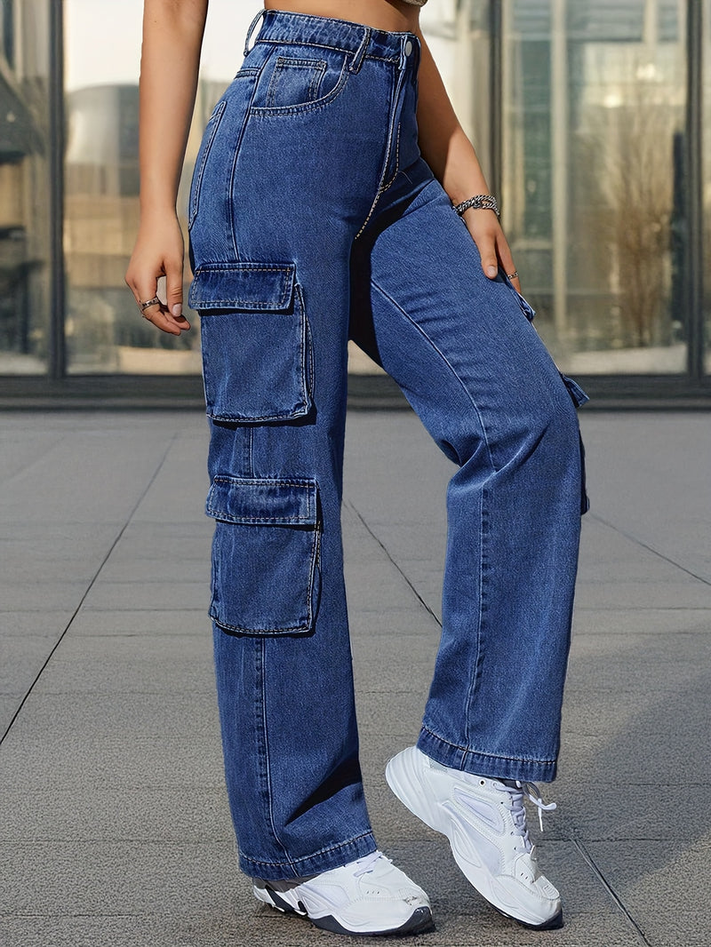 Women’s Mid-Blue Stretchy Work Pants.