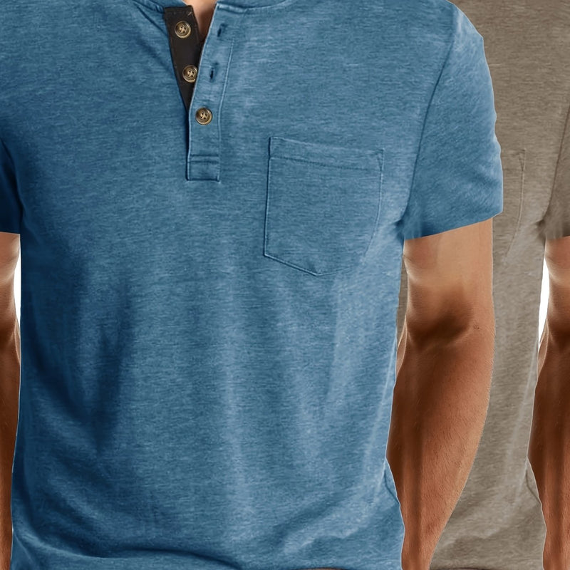 2pcs Set of Stylish Short-Sleeve T-Shirts for Men.