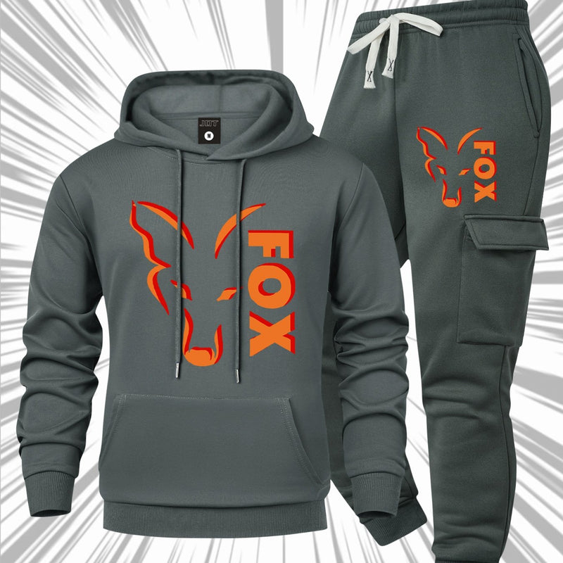 Men's Casual 2pcs Set, Fashion Long Sleeve Streetwear Hoodie.
