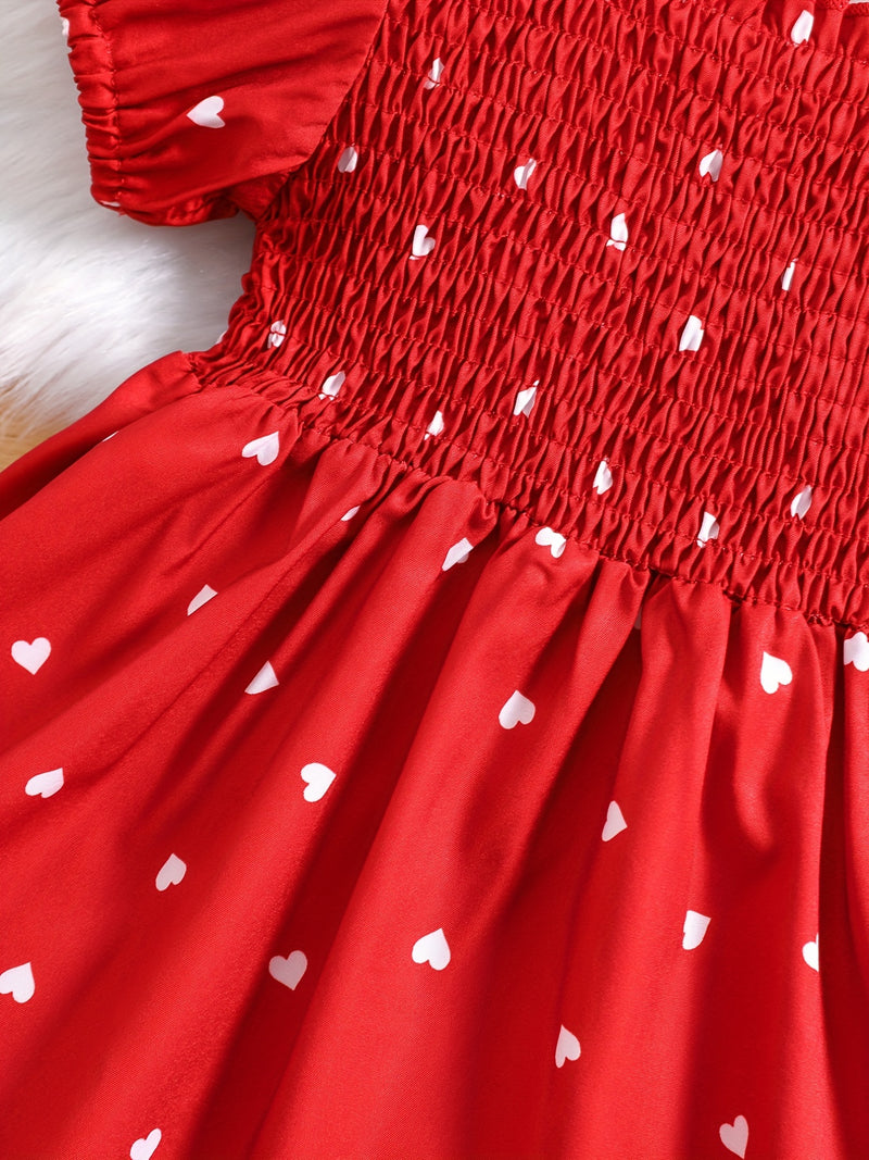 Ramadan Adorable Heart-Print Tunic Dress For Girls.