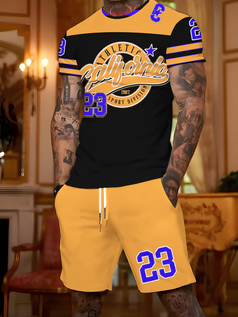 Casual Shorts Men's Trendy 2pcs Set.