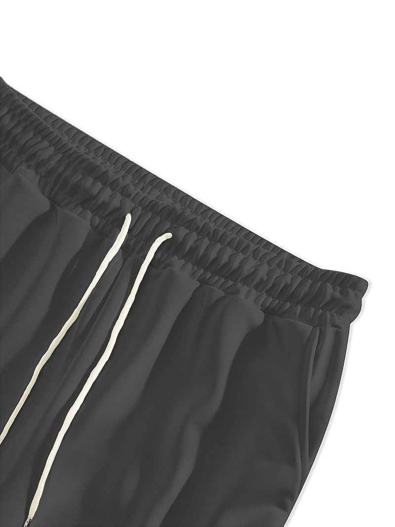 Men's Cuffed Button-tab Trousers, Stylish Sport Casual Pants.