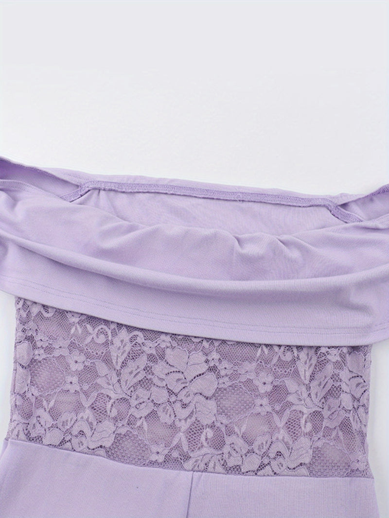 Convertible Strapless Renaissance Lace Panel Dress.