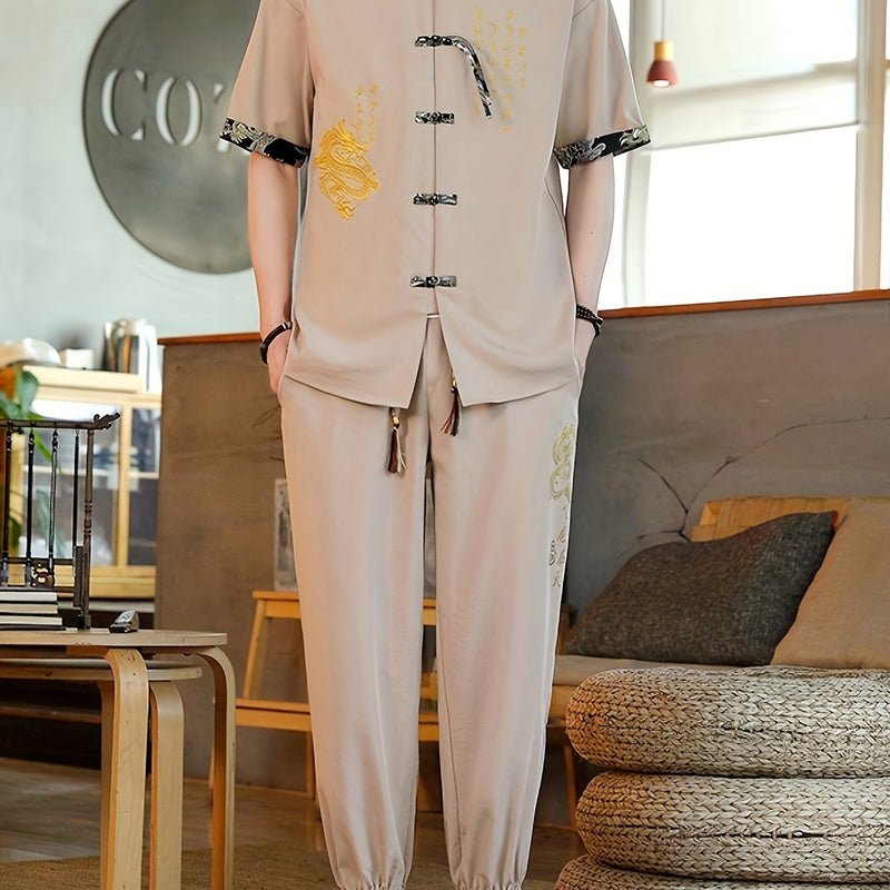 Summer New Chinese Style Hanfu Set for Men.