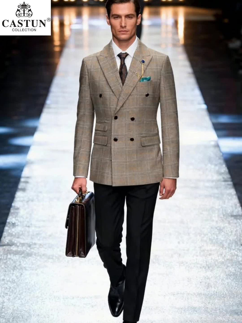 A 2pcs Slim-Fit Suit Set for Men, Suitable for Light Business.