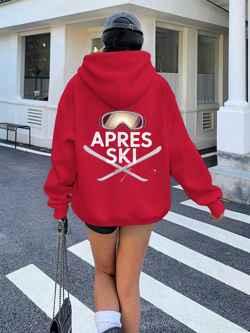 Women's Hoodies Featuring Vintage Ski Goggles And Snowflake Designs.