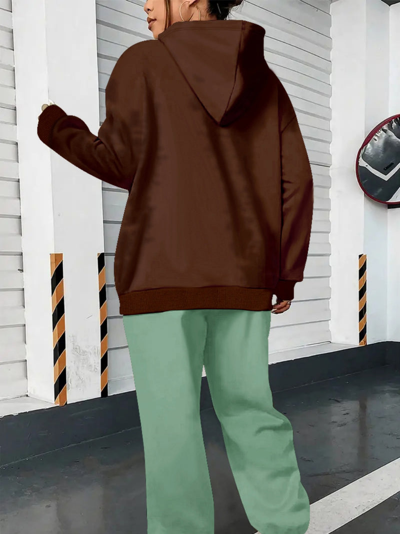 Women's European and American Fashion -Lined Hooded Sweatshirt and Pants.