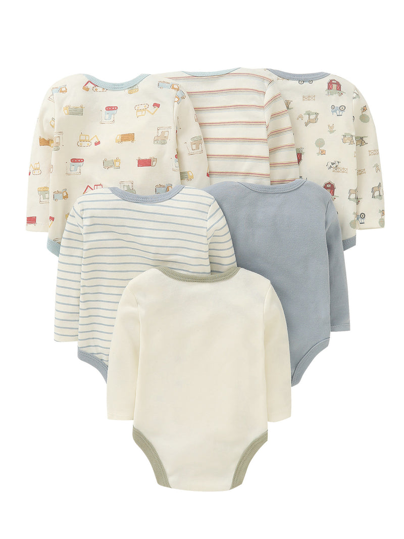 6pcs Set Newborn Infant Triangle Long-Sleeved Romper.