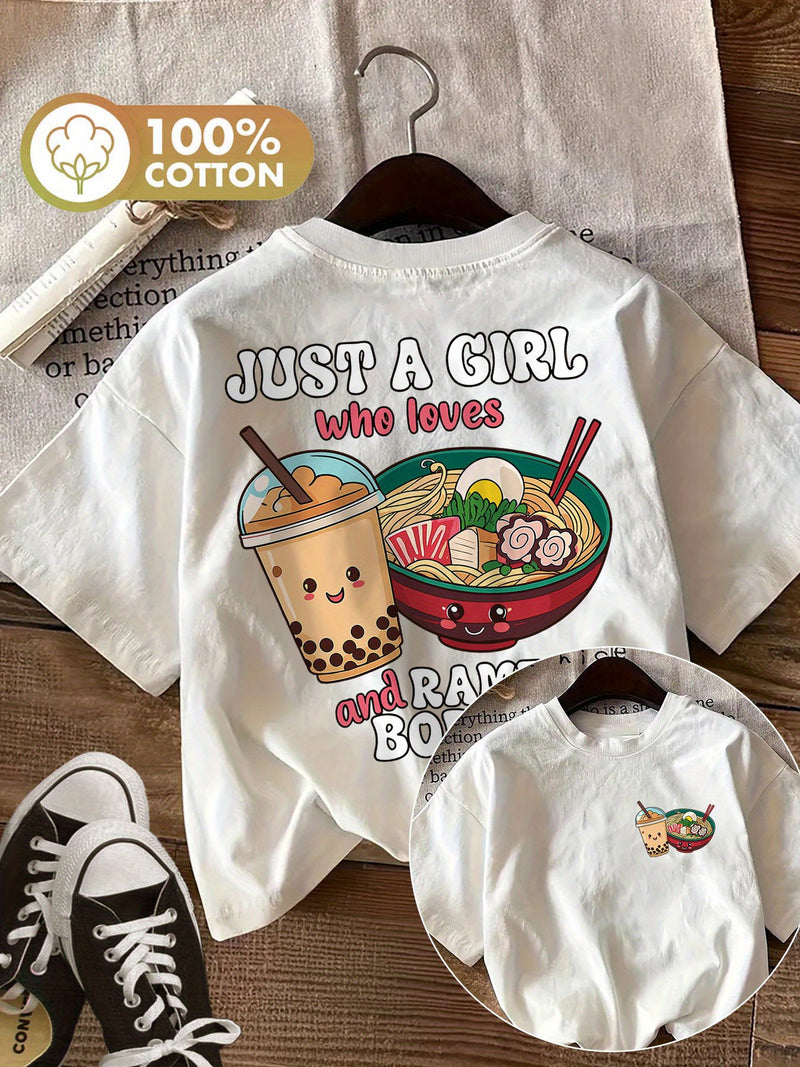 Women’s Graphic Print T-shirt, Short Sleeve Crew Neck Casual.