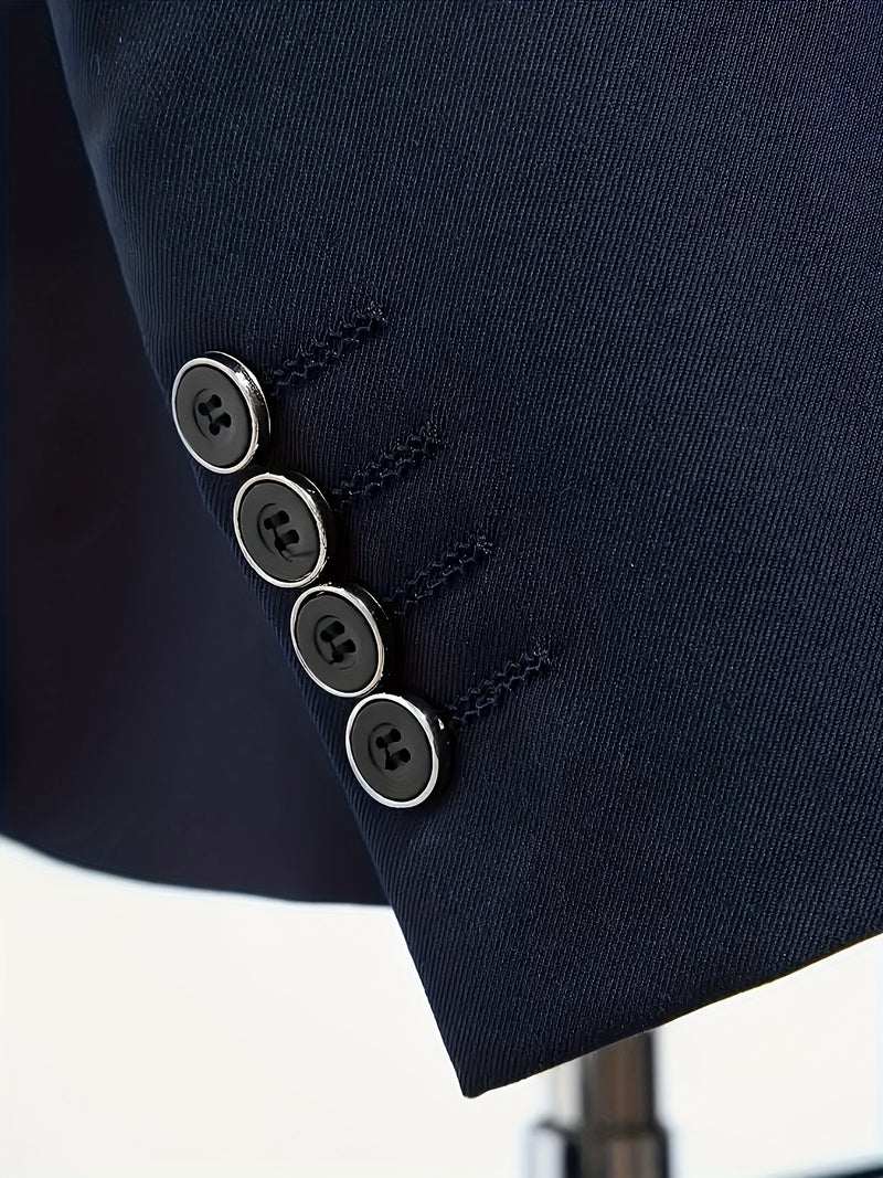 A Luxurious Classic Men's Solid Color Suit Set.