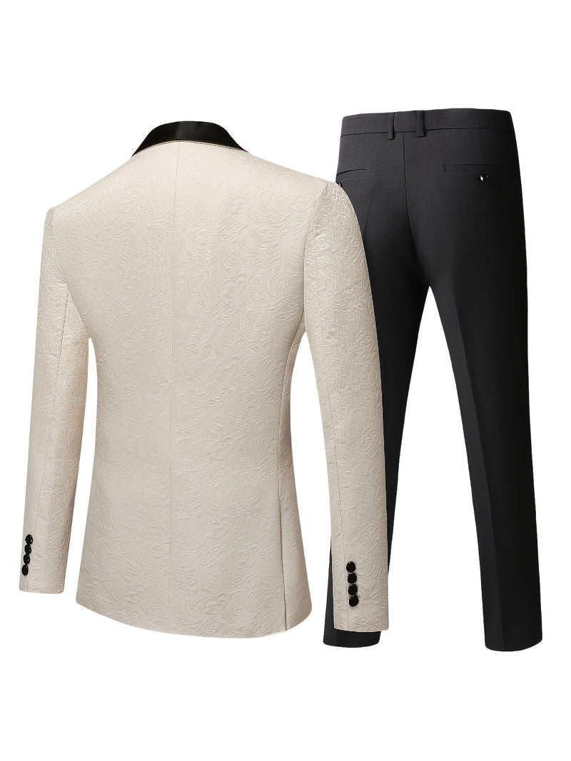 Men's Shawl Collar Suit Three-Piece.