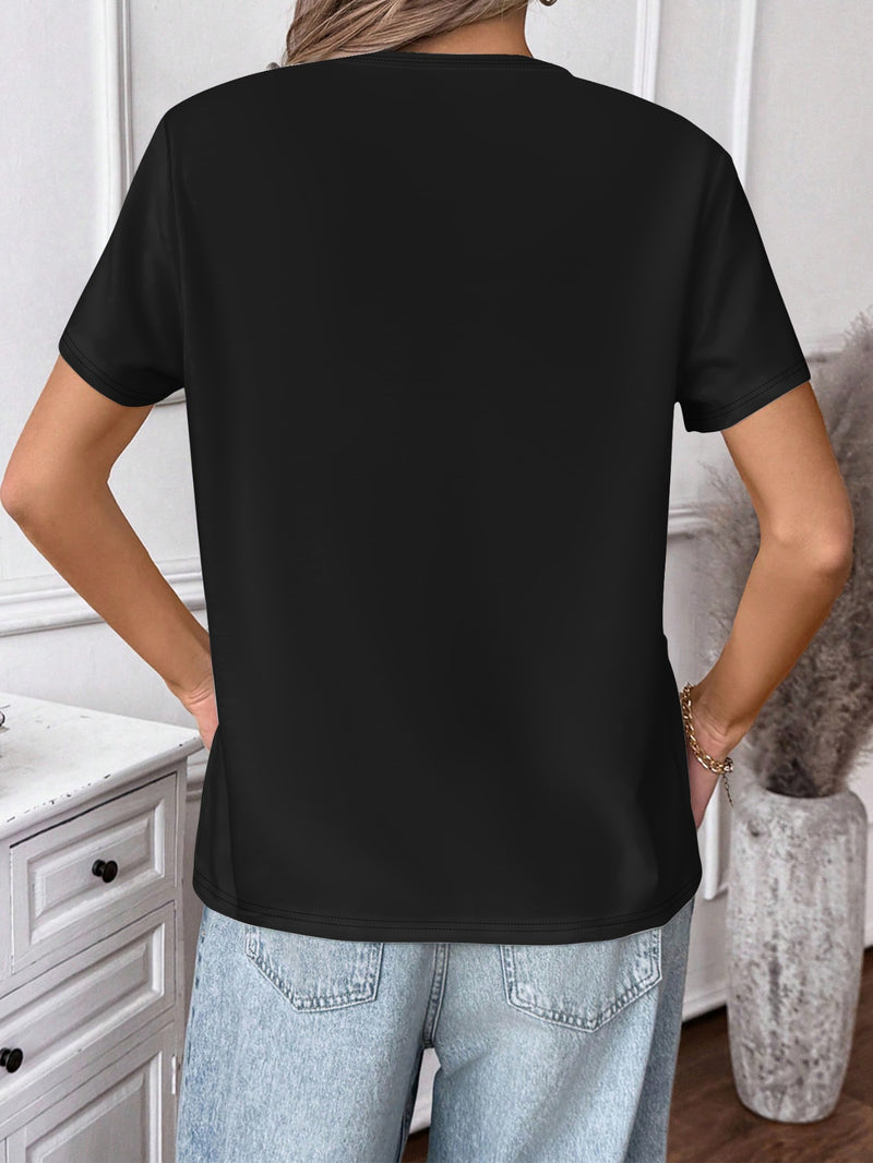 Women's V-Neck Short Sleeve T-Shirt.