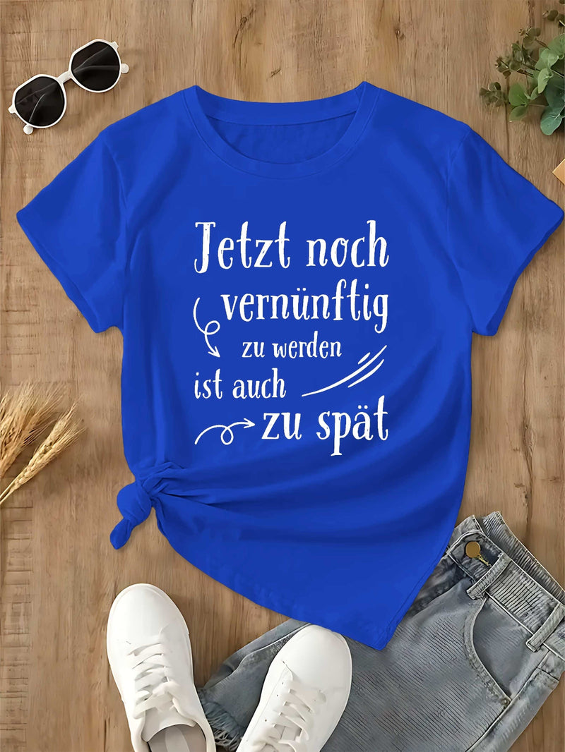 Women’s Fun German Humorous Slang Fashion T-shirt Short Sleeves.