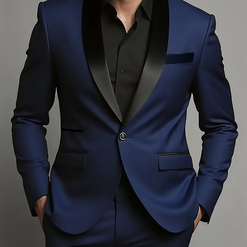 Men'S Premium Two-Piece Suit, Plus-Size Suit Set with Pants.