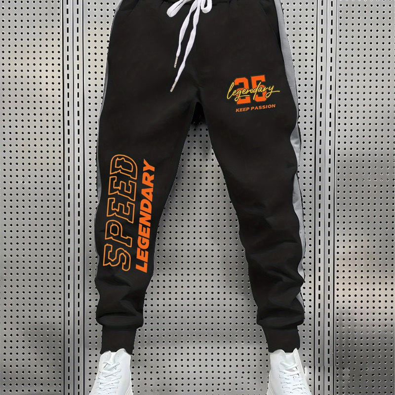 Men’s Athletic Joggers Featuring Printed Stretch Material for Gym And Jogging.