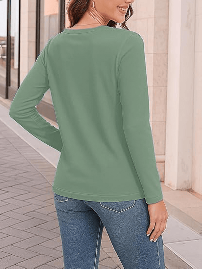 Women's  Long Sleeve Round Neck T-Shirt.
