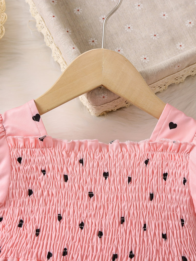 Ramadan Adorable Heart-Print Tunic Dress For Girls.