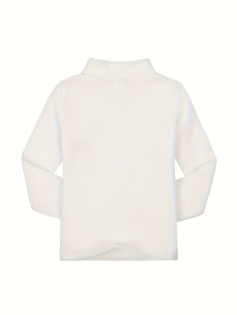 4pcs Autumn/Winter Long-Sleeve Stand Collar T-Shirts for Boys and Girls.