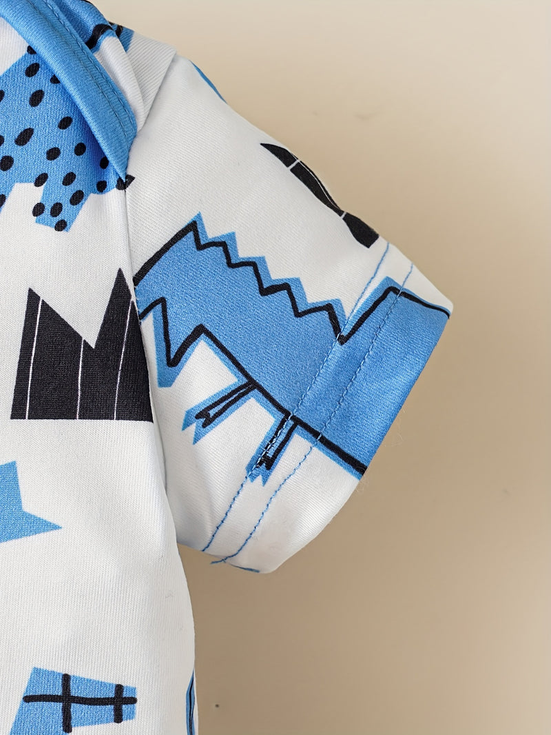 Baby 3pcs Printed Short Sleeve Triangle Bodysuit Cute Crawling Suit.