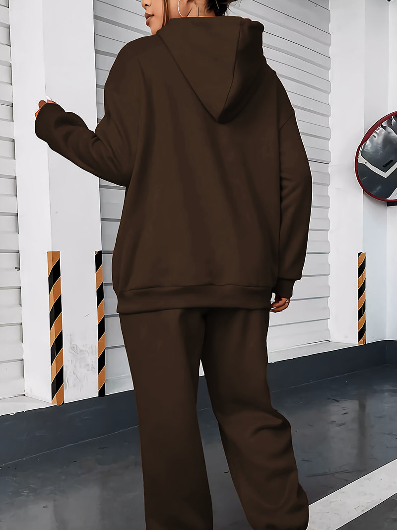 Women's Polyester Hooded Tracksuit with Cat Print.