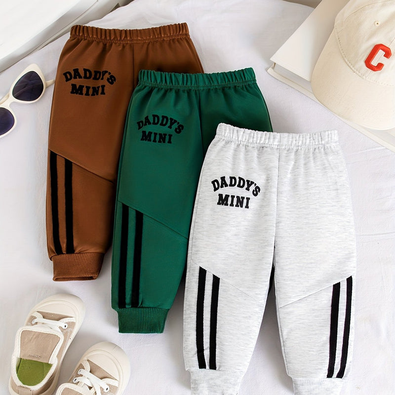 3pcs Toddler's Letter BROOKLYN Print Sweatpants.
