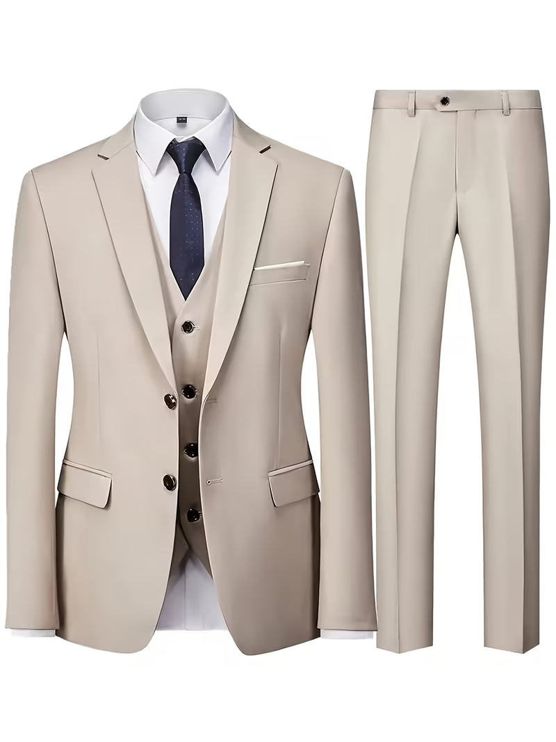 A Men's Three-Piece Suit, Including a Vest, Trousers, And a Jacket.