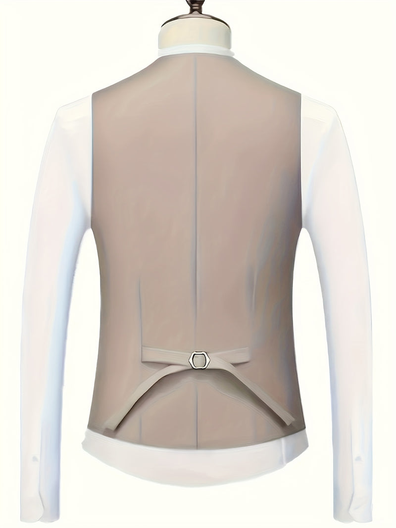 Men's 2pcs Suit, Consisting of a Vest And Dress Pants.