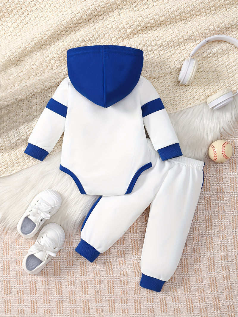 Boys' 'LOS ANGELES 28' Hooded Romper & Joggers Set.