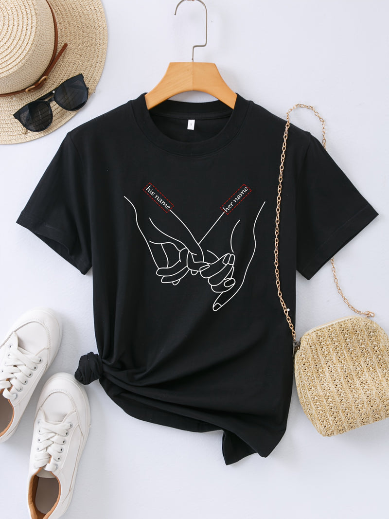 Women’s Text Personalized Couple's T-Shirts.