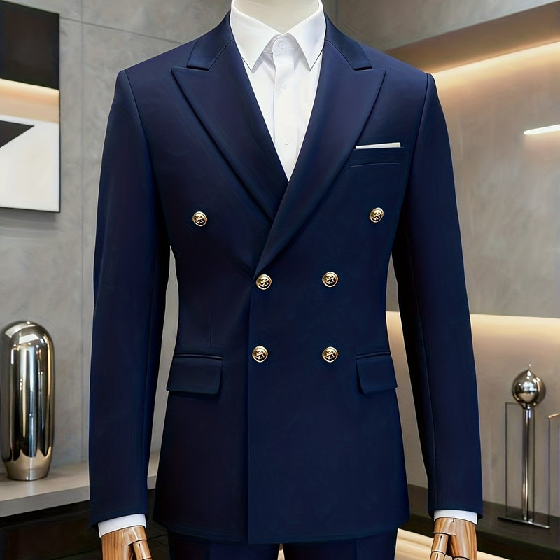 Men'S Premium Two-Piece Suit - Tailored Business Casual Blazer And Trousers.
